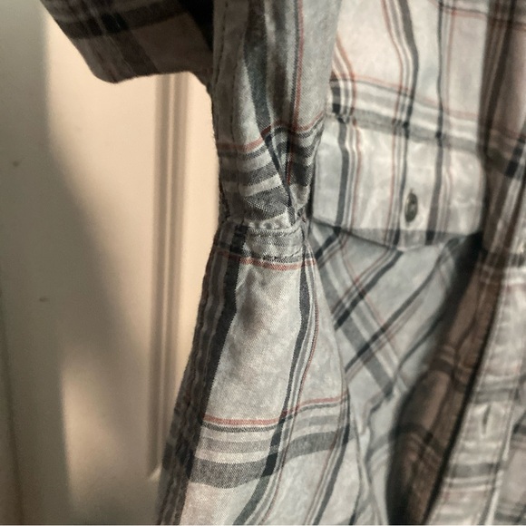 Harley Davidson Shirt Men’s Size M Casual Button Down Gray Plaid Short Sleeve - Picture 4 of 14